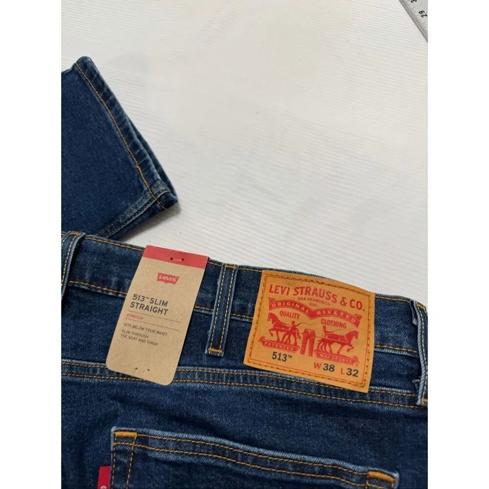 NWT Levi’s Men’s 513 Slim Straight Denim Jeans Size 38 X 32 New